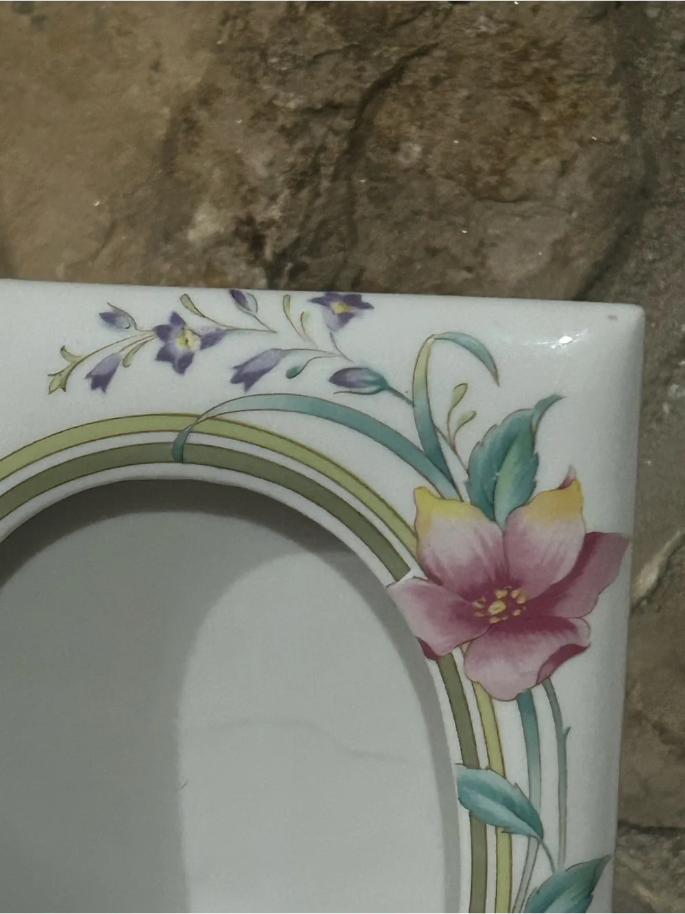 Vintage Andrea by Sadek Porcelain Floral & Butterfly Picture Frame
